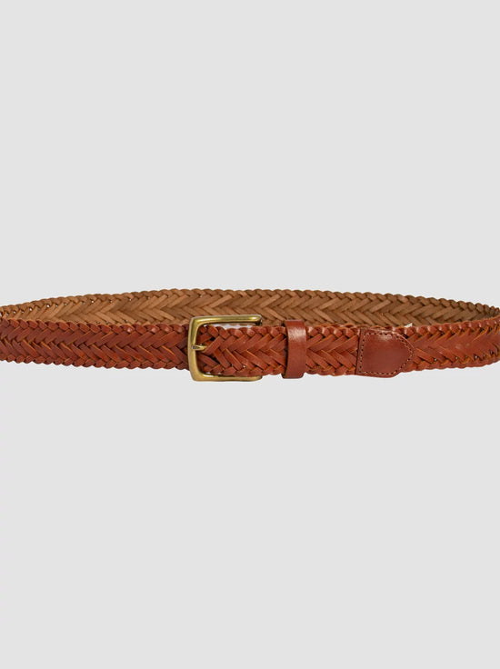 Loop Leather - Byron Braid Belt - Dark Tan