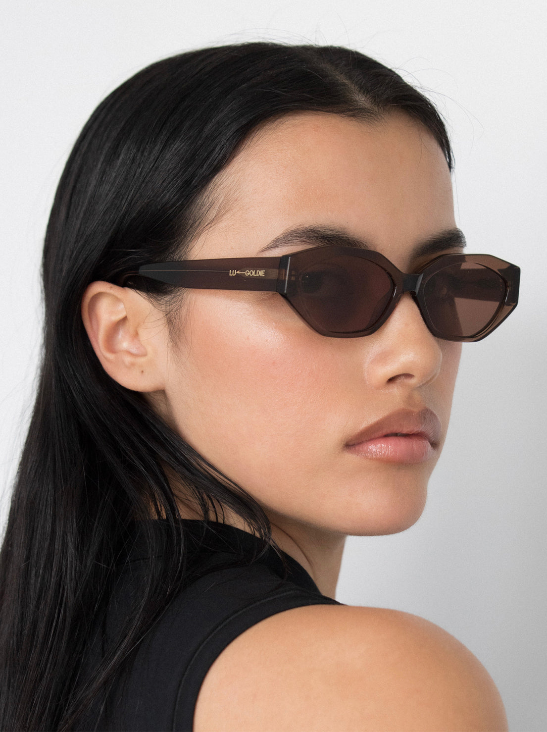 Lu Goldie - Eliana Sunglasses - Espresso