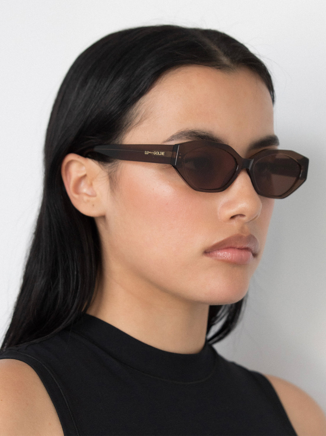 Lu Goldie - Eliana Sunglasses - Espresso