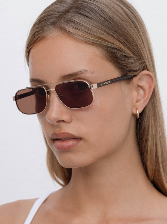 Lu Goldie - Evangeline Sunglasses - Coffee