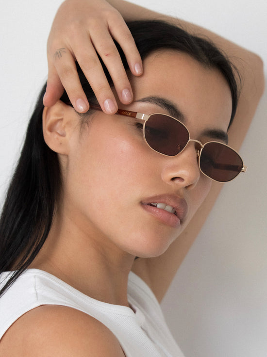 Lu Goldie - Lara Sunglasses - Chestnut