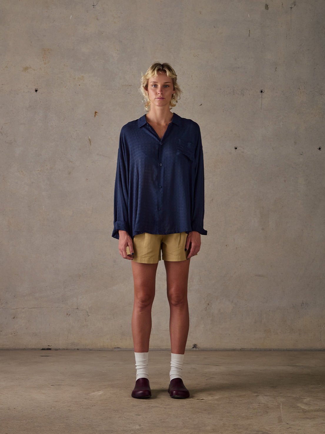 McTavish - Aloe Vera Long Sleeve Shirt - Dark Blue