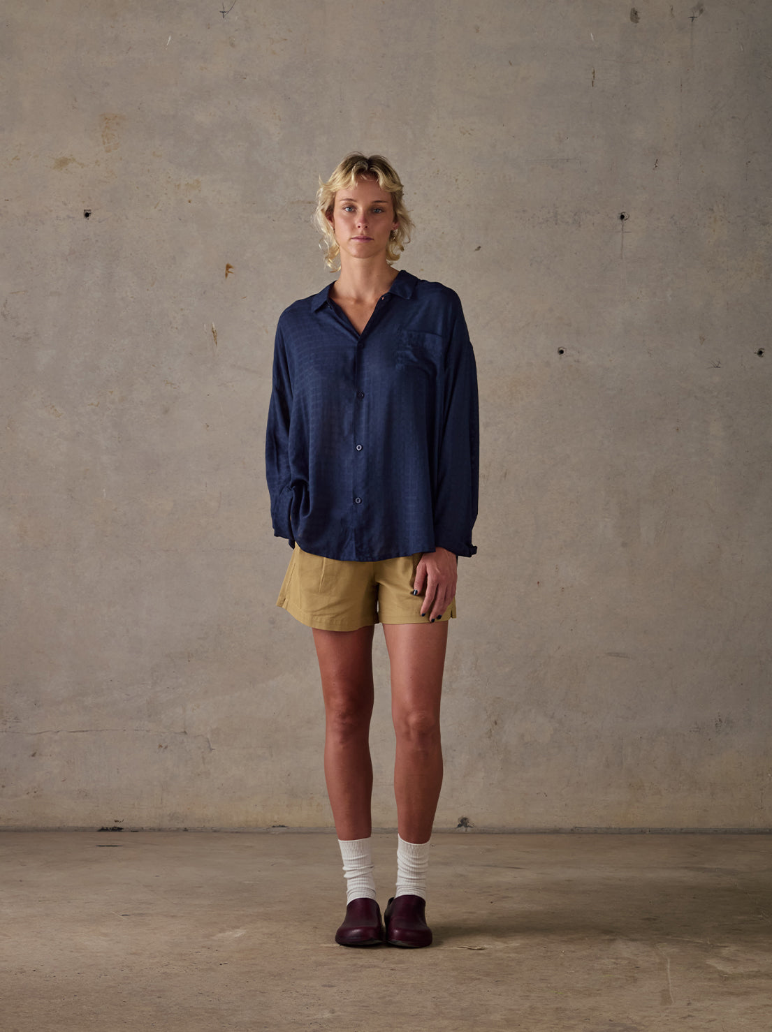 McTavish - Aloe Vera Long Sleeve Shirt - Dark Blue