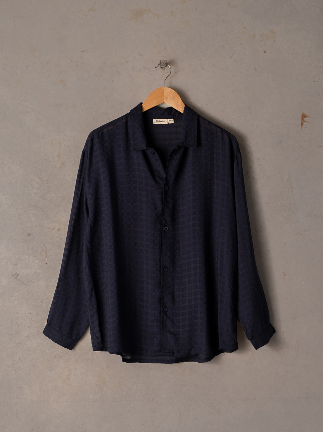 McTavish - Aloe Vera Long Sleeve Shirt - Dark Blue