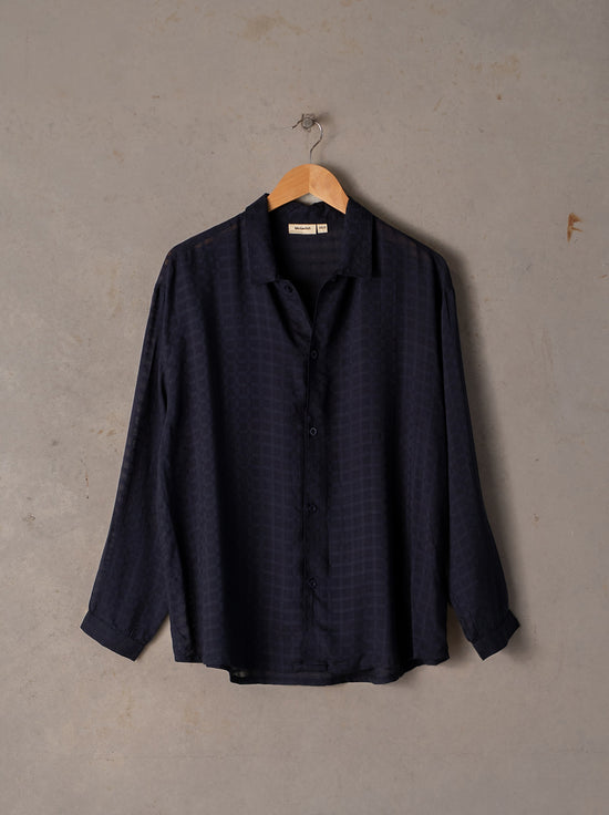 McTavish - Aloe Vera Long Sleeve Shirt - Dark Blue