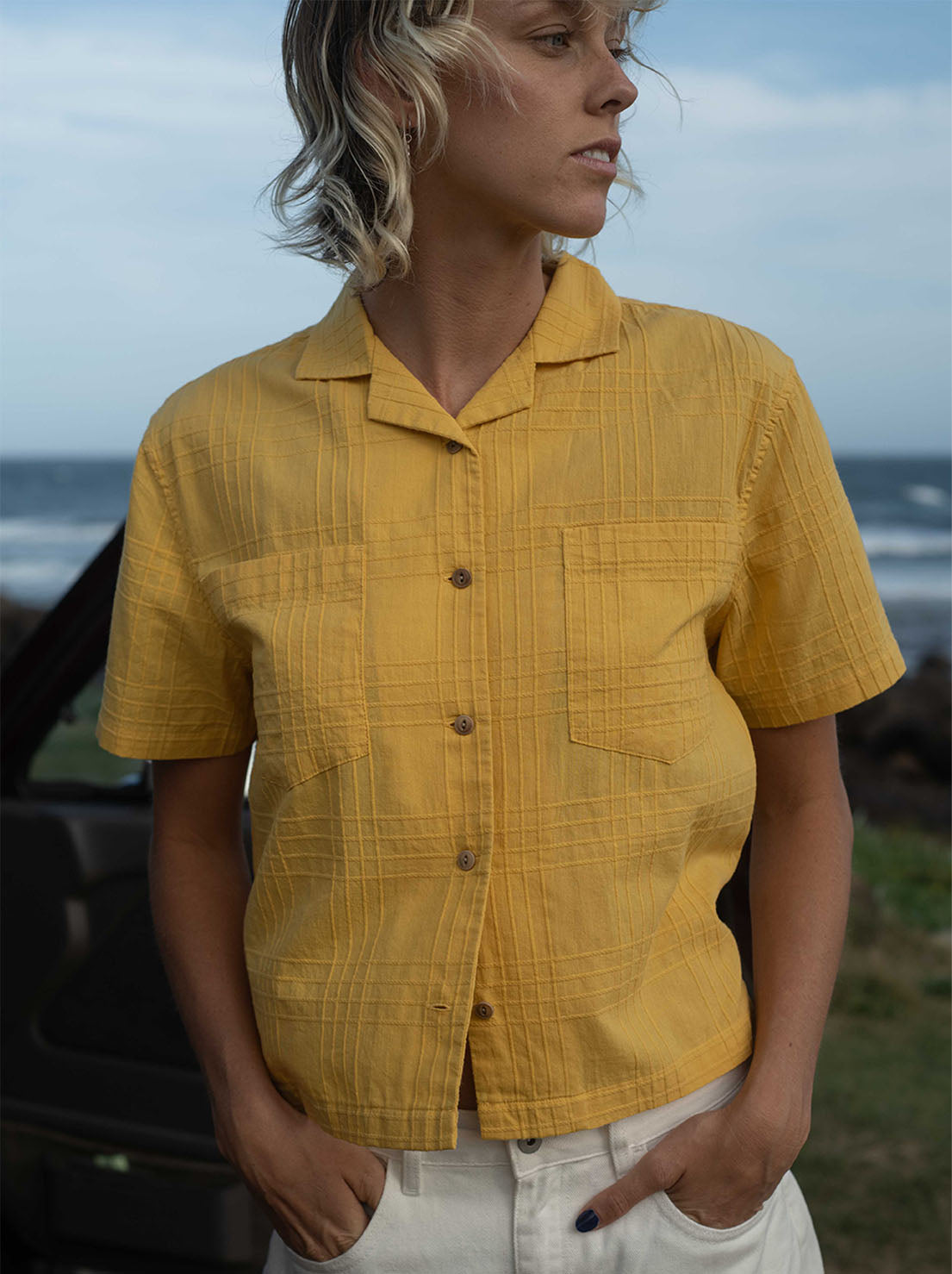 McTavish - Boxy Button Up Shirt - Yellow