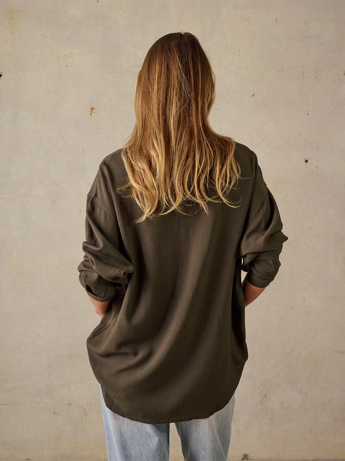 McTavish - Boxy Long Sleeve Shirt - Dark Green
