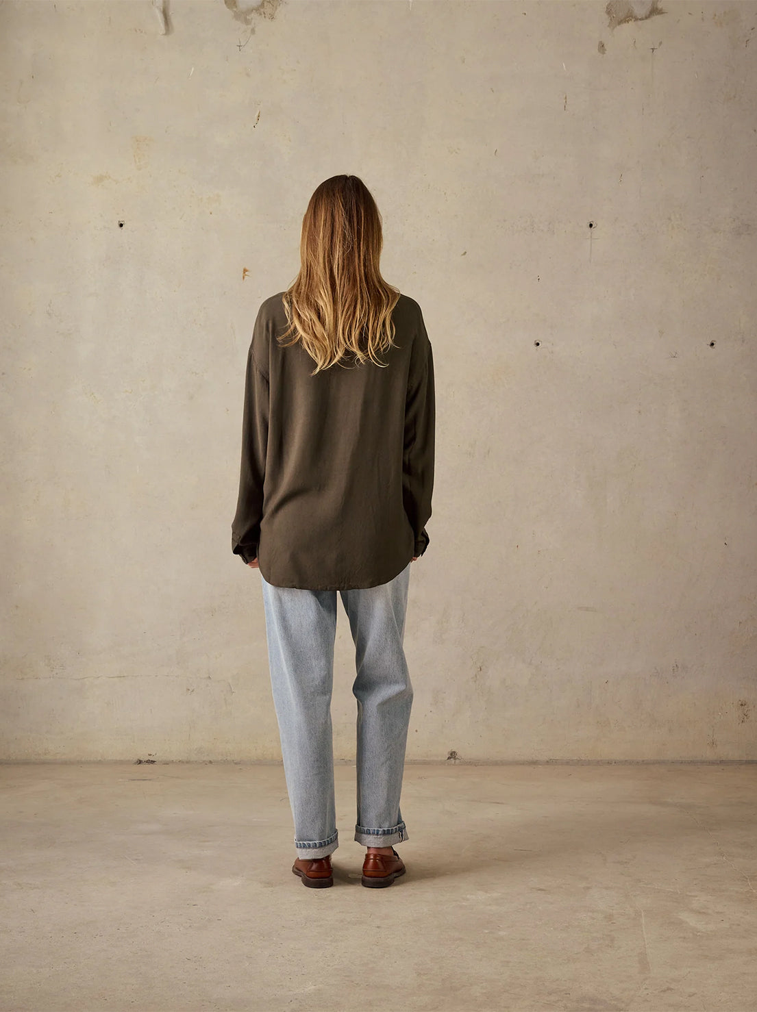 McTavish - Boxy Long Sleeve Shirt - Dark Green