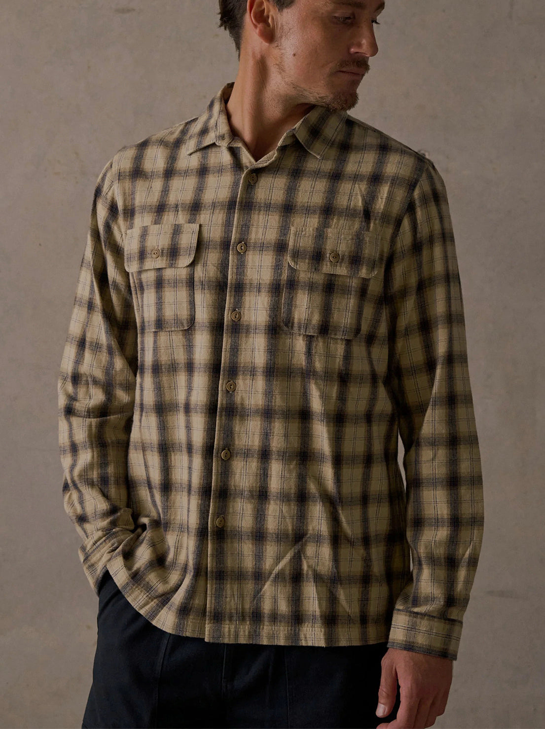 McTavish - Brushed Flannel Shirt - Tan Multi