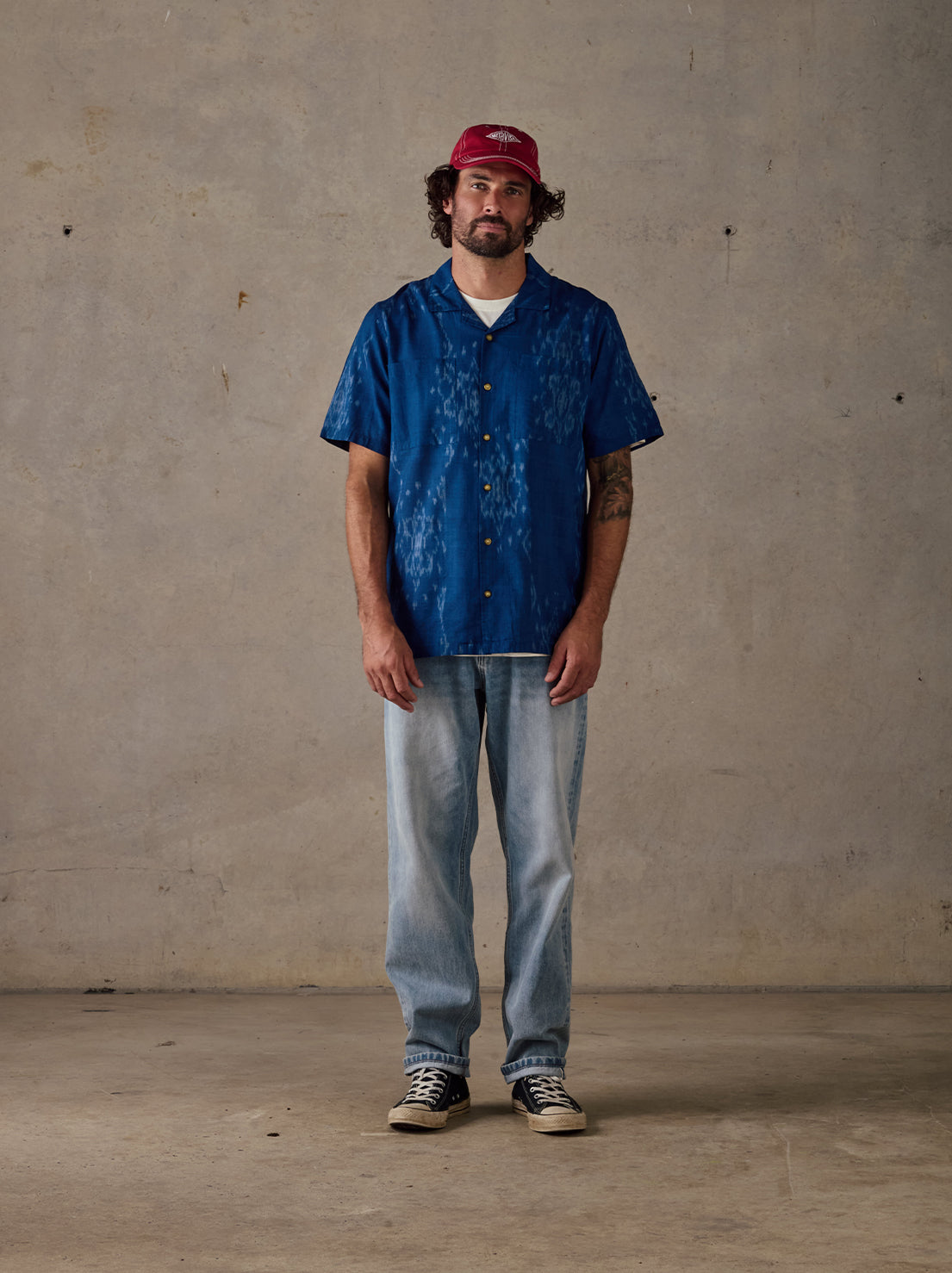 McTavish - Camp Collar Shirt - Blue