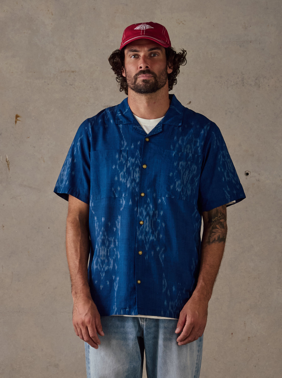 McTavish - Camp Collar Shirt - Blue