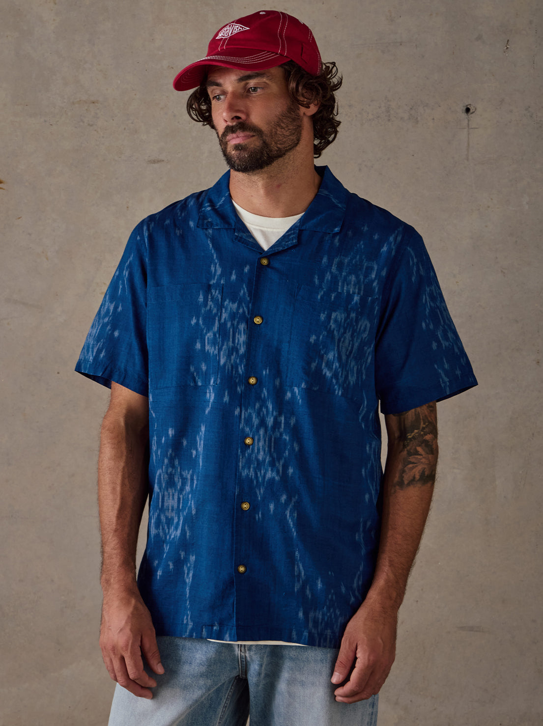 McTavish - Camp Collar Shirt - Blue