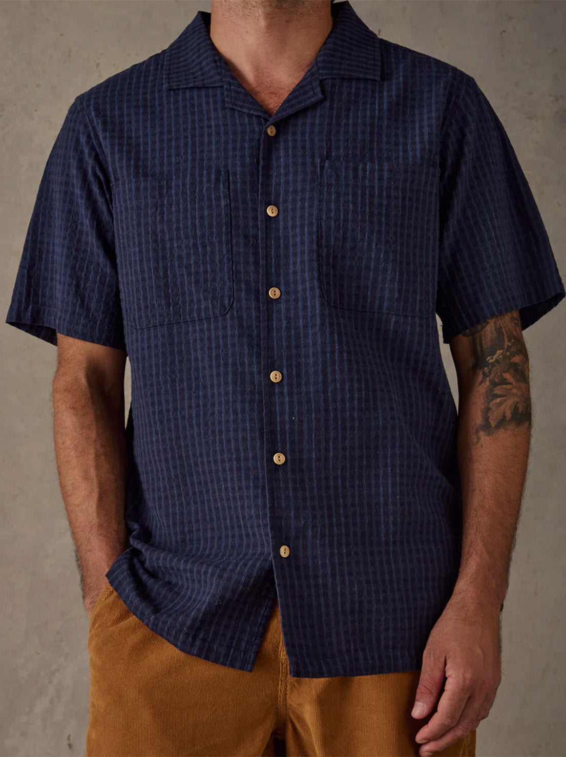 McTavish - Camp Collar Shirt - Blue Multi