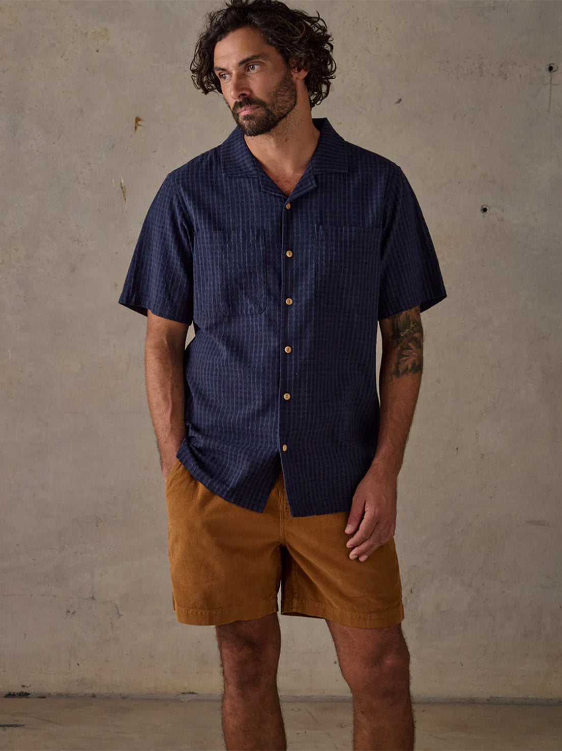 McTavish - Camp Collar Shirt - Blue Multi