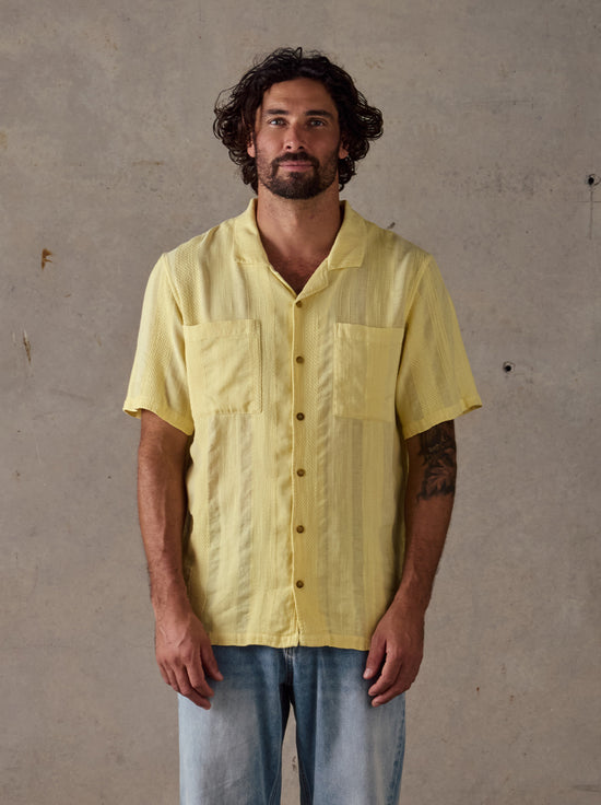 McTavish - Camp Collar Shirt - Light Yellow
