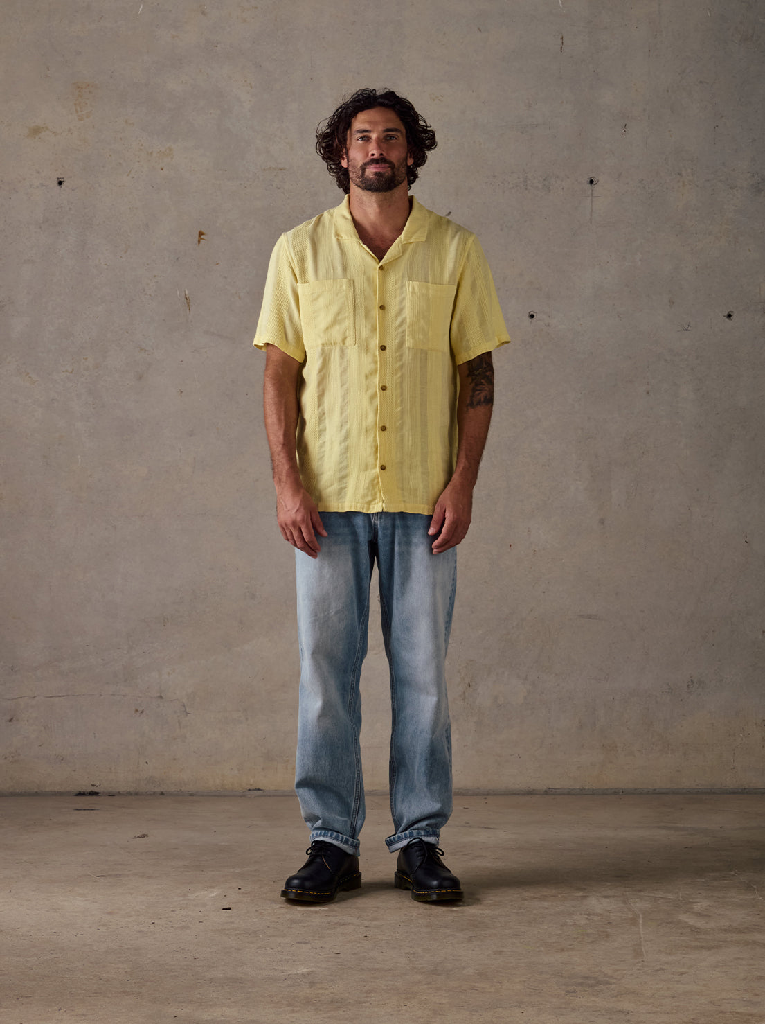 McTavish - Camp Collar Shirt - Light Yellow