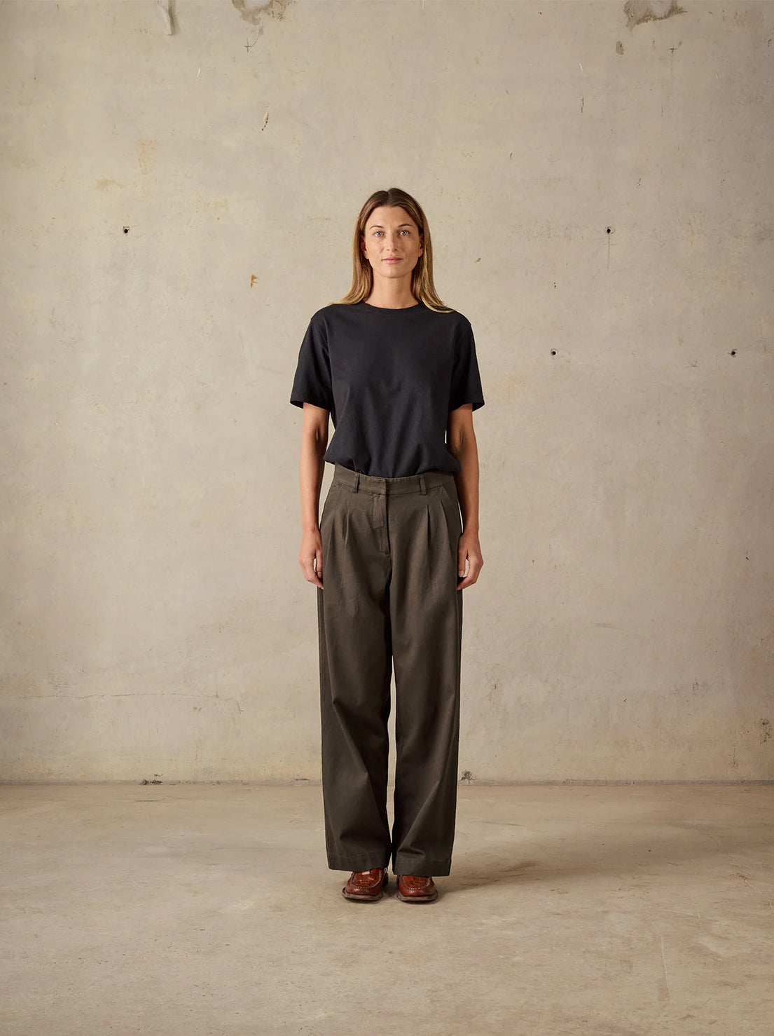 McTavish - Double Pleated Twill Pants - Dark Green