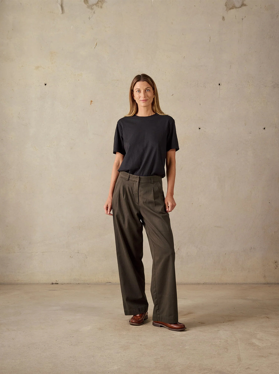 McTavish - Double Pleated Twill Pants - Dark Green
