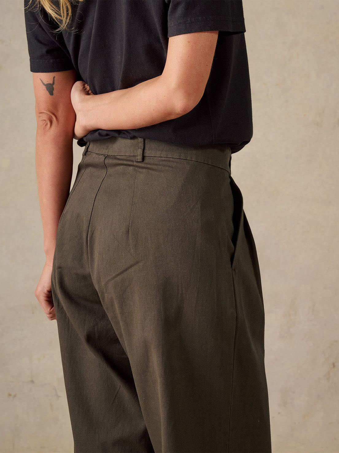 McTavish - Double Pleated Twill Pants - Dark Green