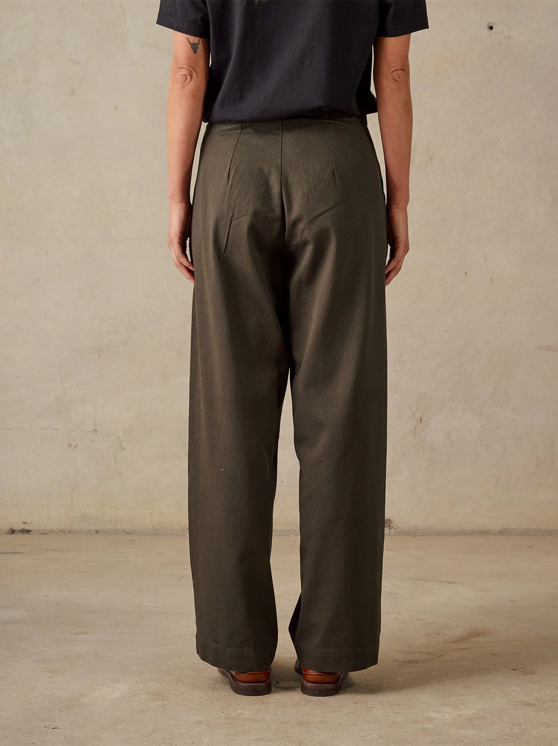McTavish - Double Pleated Twill Pants - Dark Green