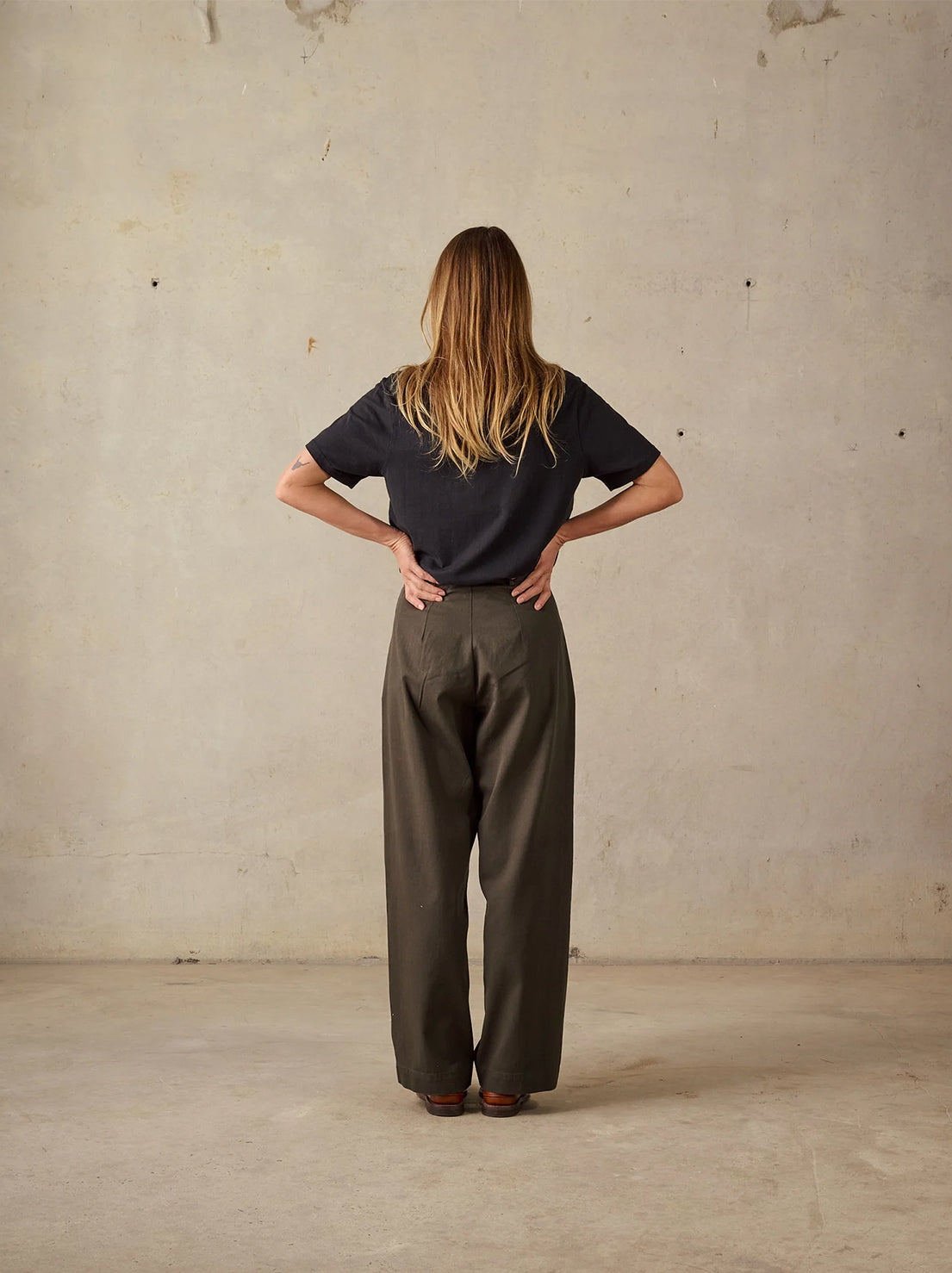 McTavish - Double Pleated Twill Pants - Dark Green