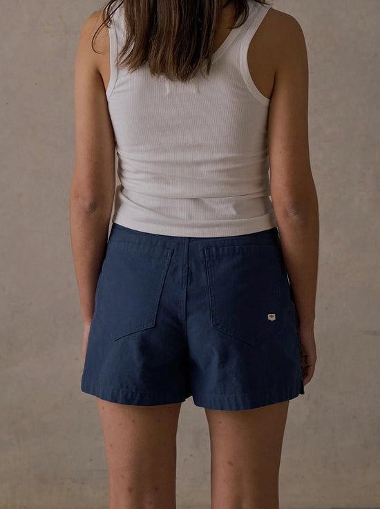 McTavish - Double Pleated Twill Shorts - Dark Blue