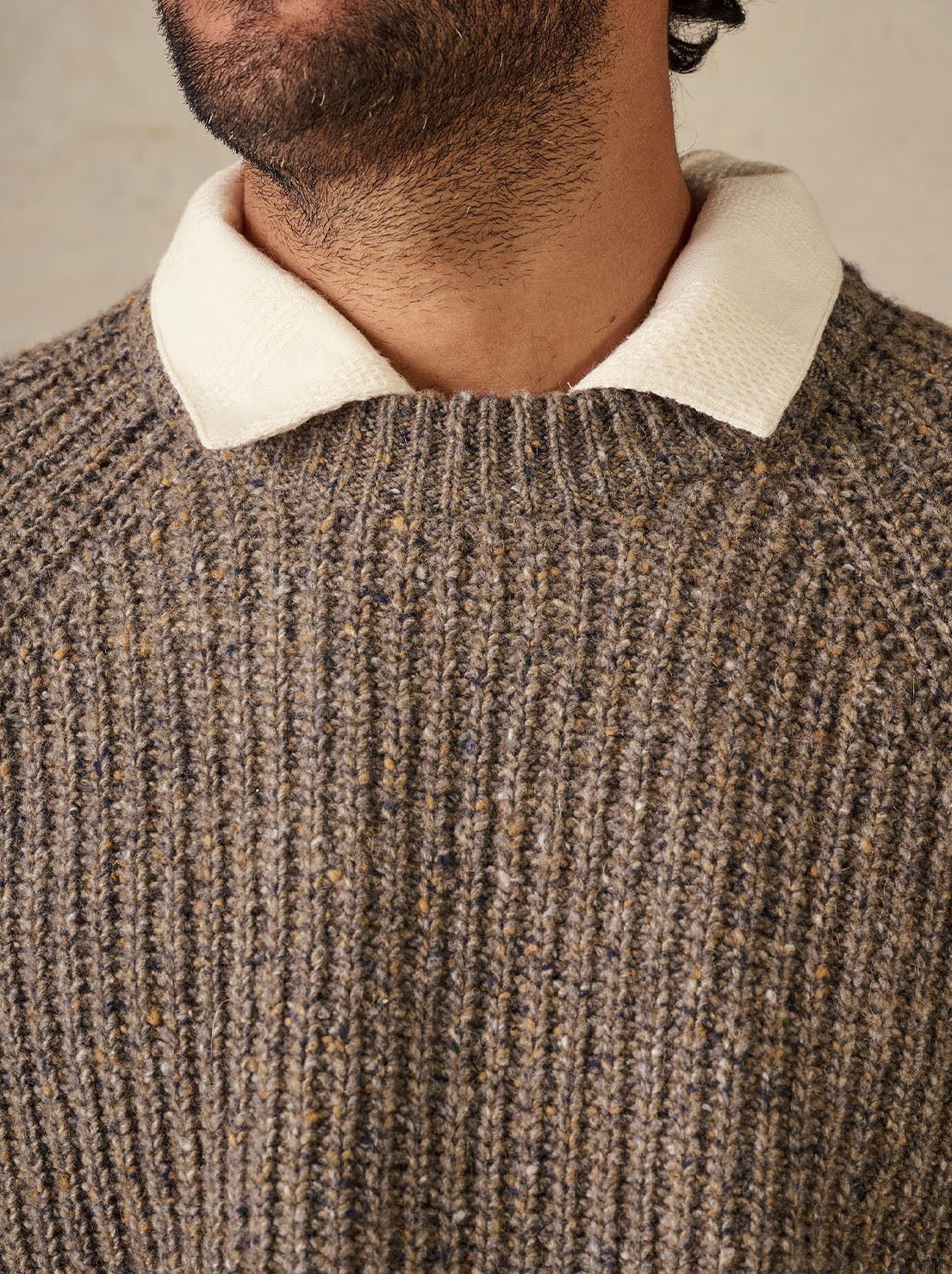 McTavish - Fisherman Knit Jumper - Brown Multi