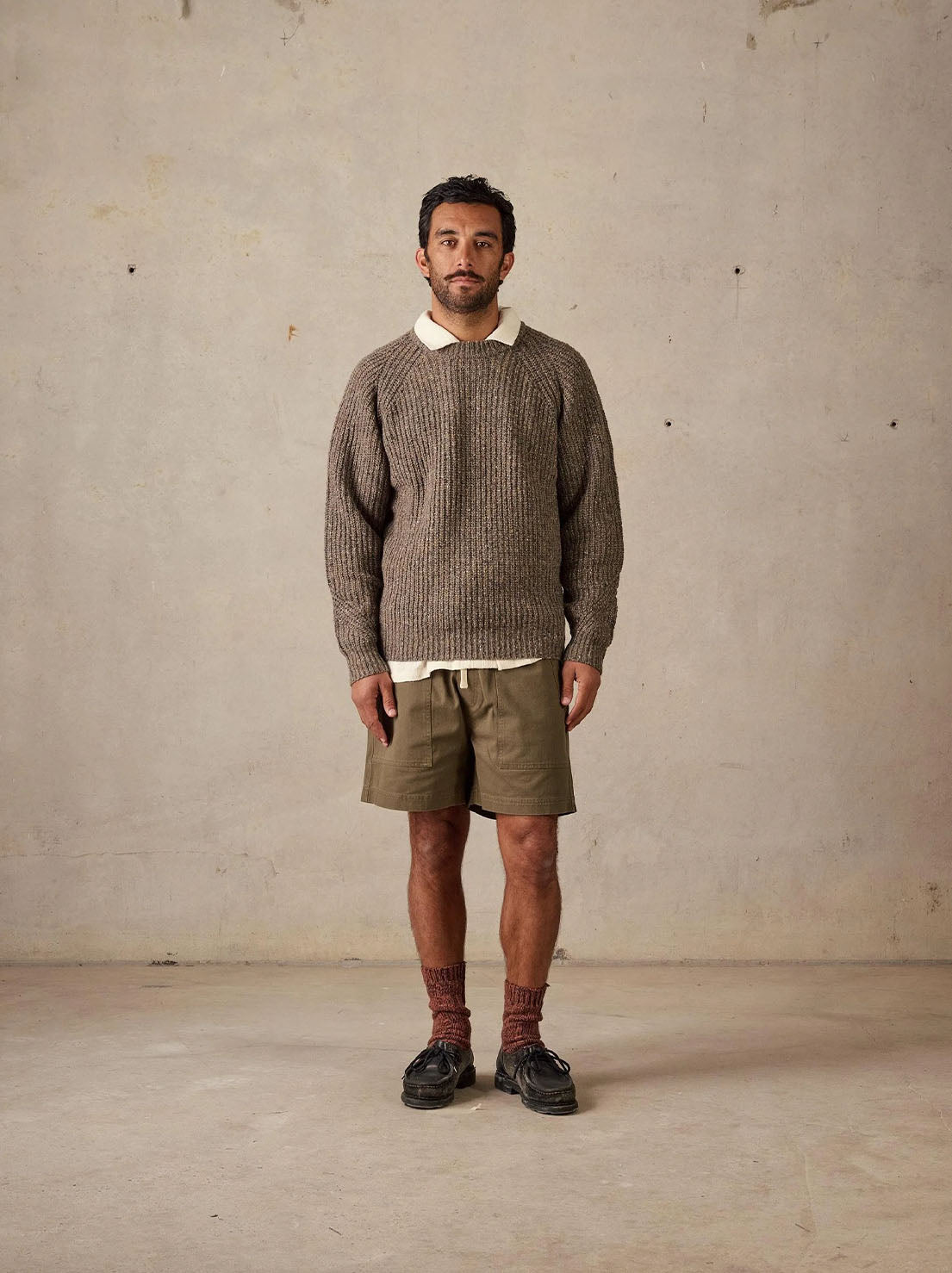 McTavish - Fisherman Knit Jumper - Brown Multi