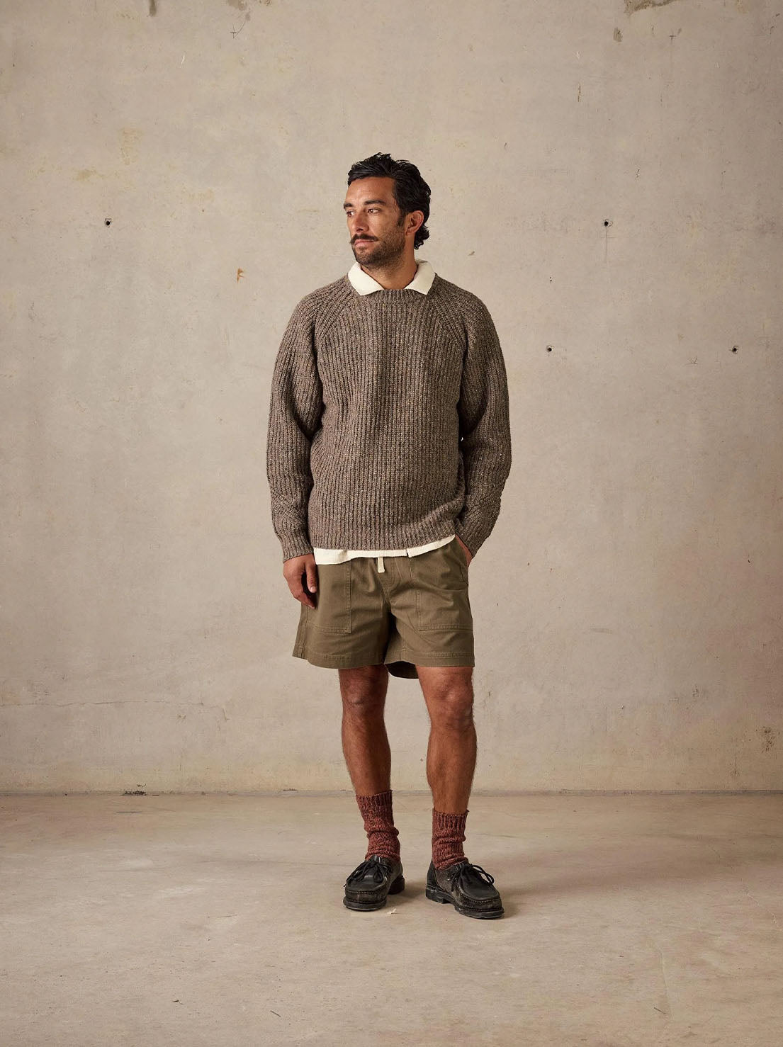 McTavish - Fisherman Knit Jumper - Brown Multi