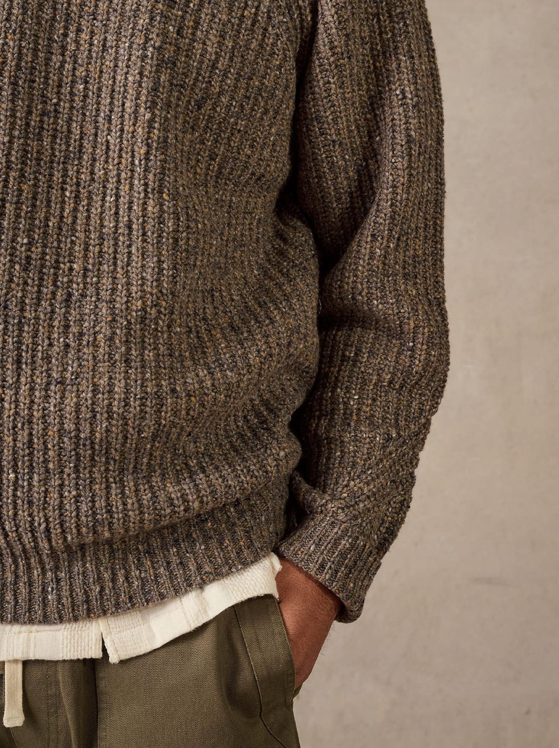 McTavish - Fisherman Knit Jumper - Brown Multi