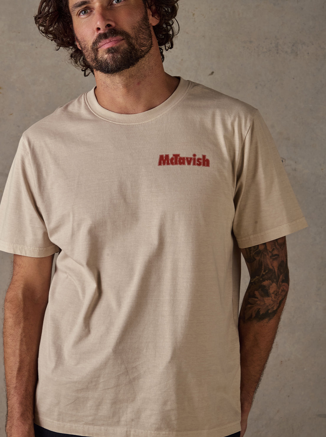 McTavish - Glassers Tee by Schuyler Beecroft - Light Tan