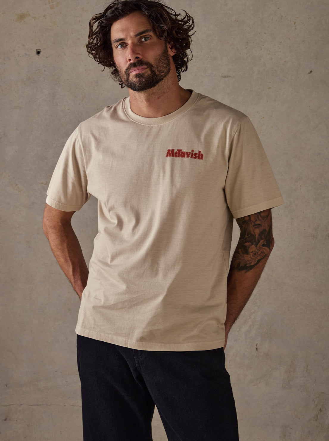 McTavish - Glassers Tee by Schuyler Beecroft - Light Tan
