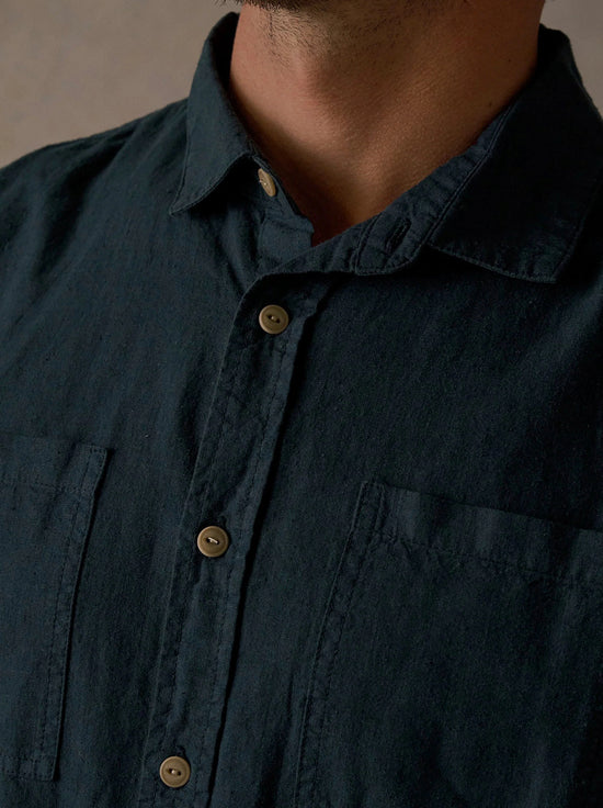 McTavish - Hemp Long Sleeve Shirt - Dark Blue