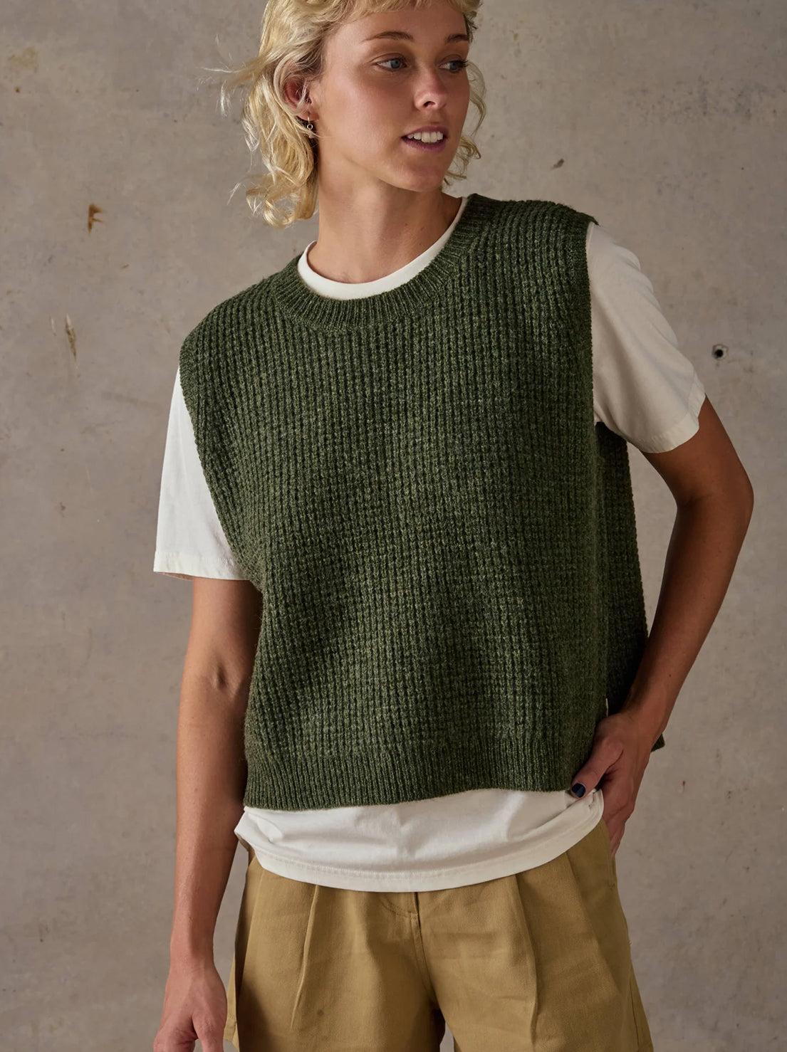 McTavish - Knit Vest - Green Multi