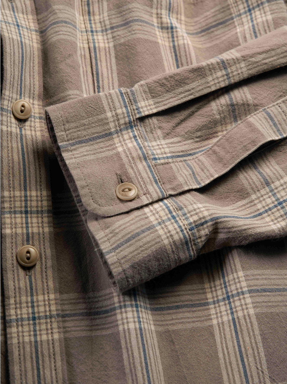 McTavish - Light Check Long Sleeve Shirt - Grey Multi