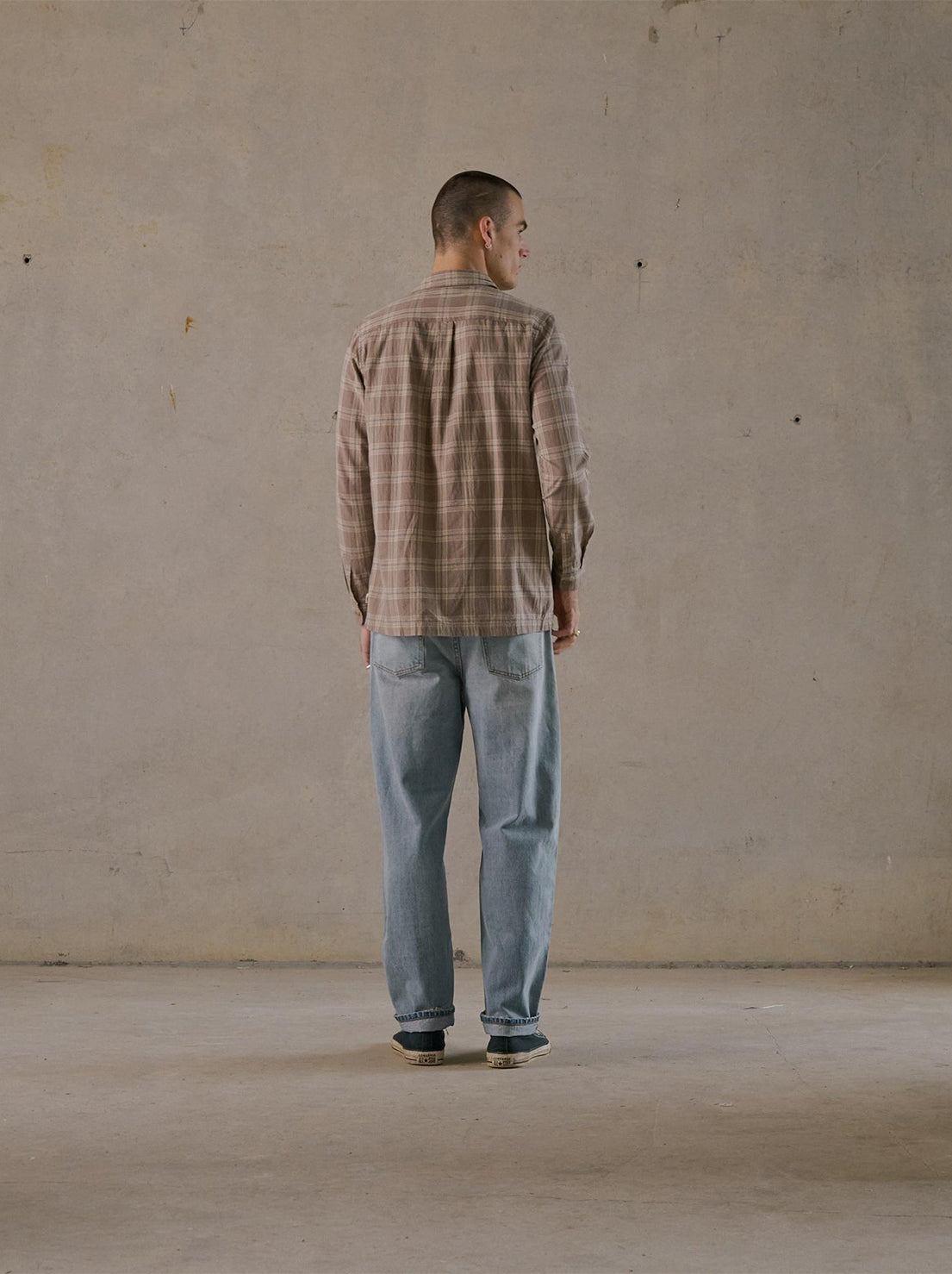 McTavish - Light Check Long Sleeve Shirt - Grey Multi