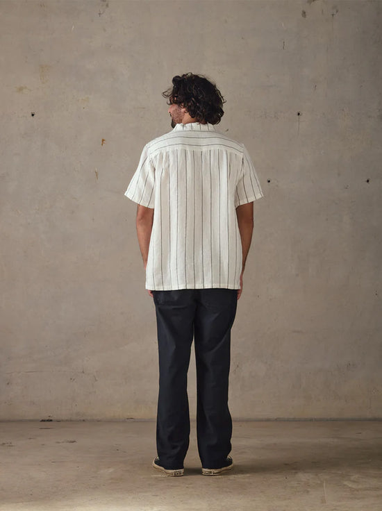McTavish - Linen Stripe Shirt - White Multi