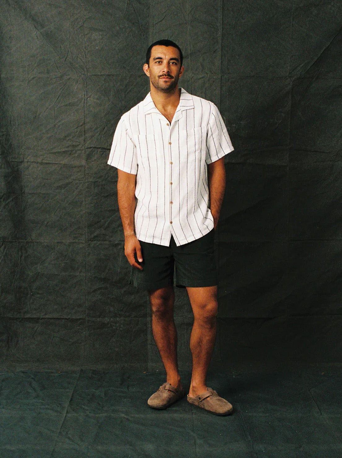 McTavish - Linen Stripe Shirt - White Multi