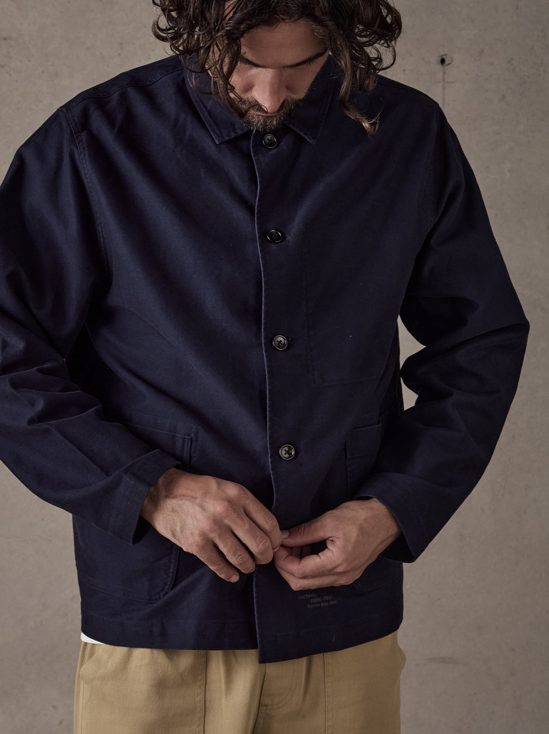 McTavish - Moleskin Worker Jacket - Dark Blue