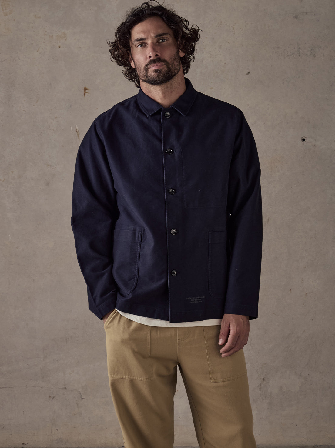 McTavish - Moleskin Worker Jacket - Dark Blue