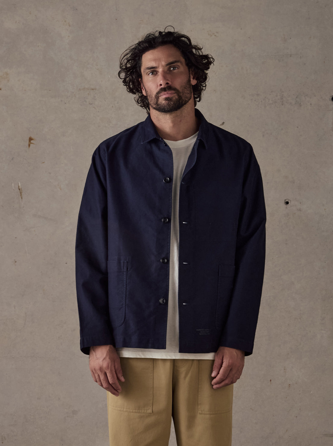 McTavish - Moleskin Worker Jacket - Dark Blue