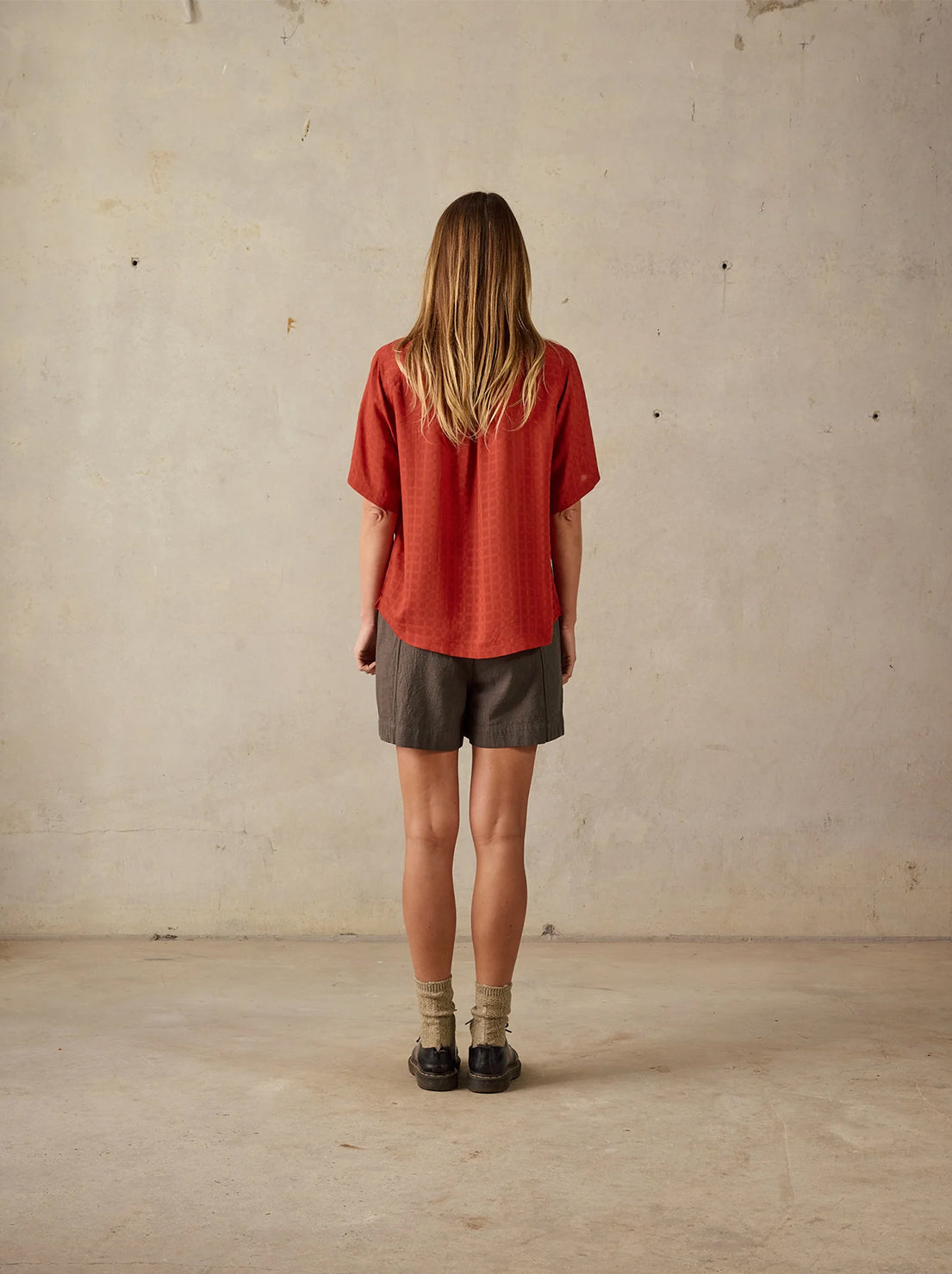 McTavish - Oversized Short Sleeve Shirt - Rust