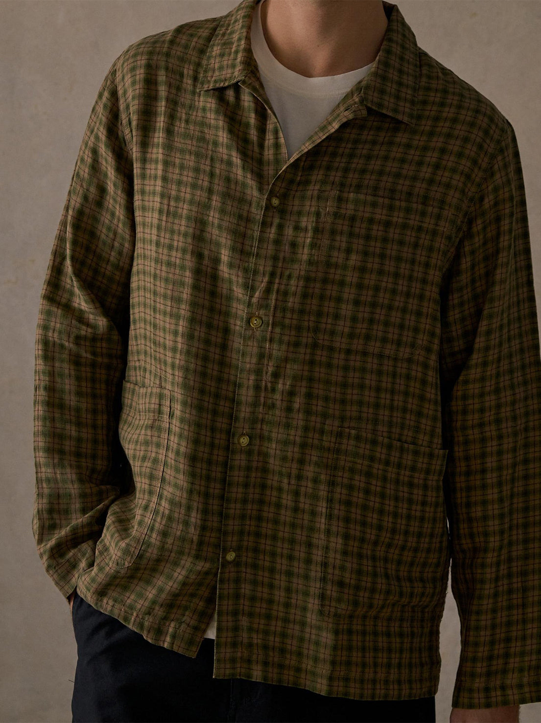 McTavish - Patio Check Overshirt - Brown Multi