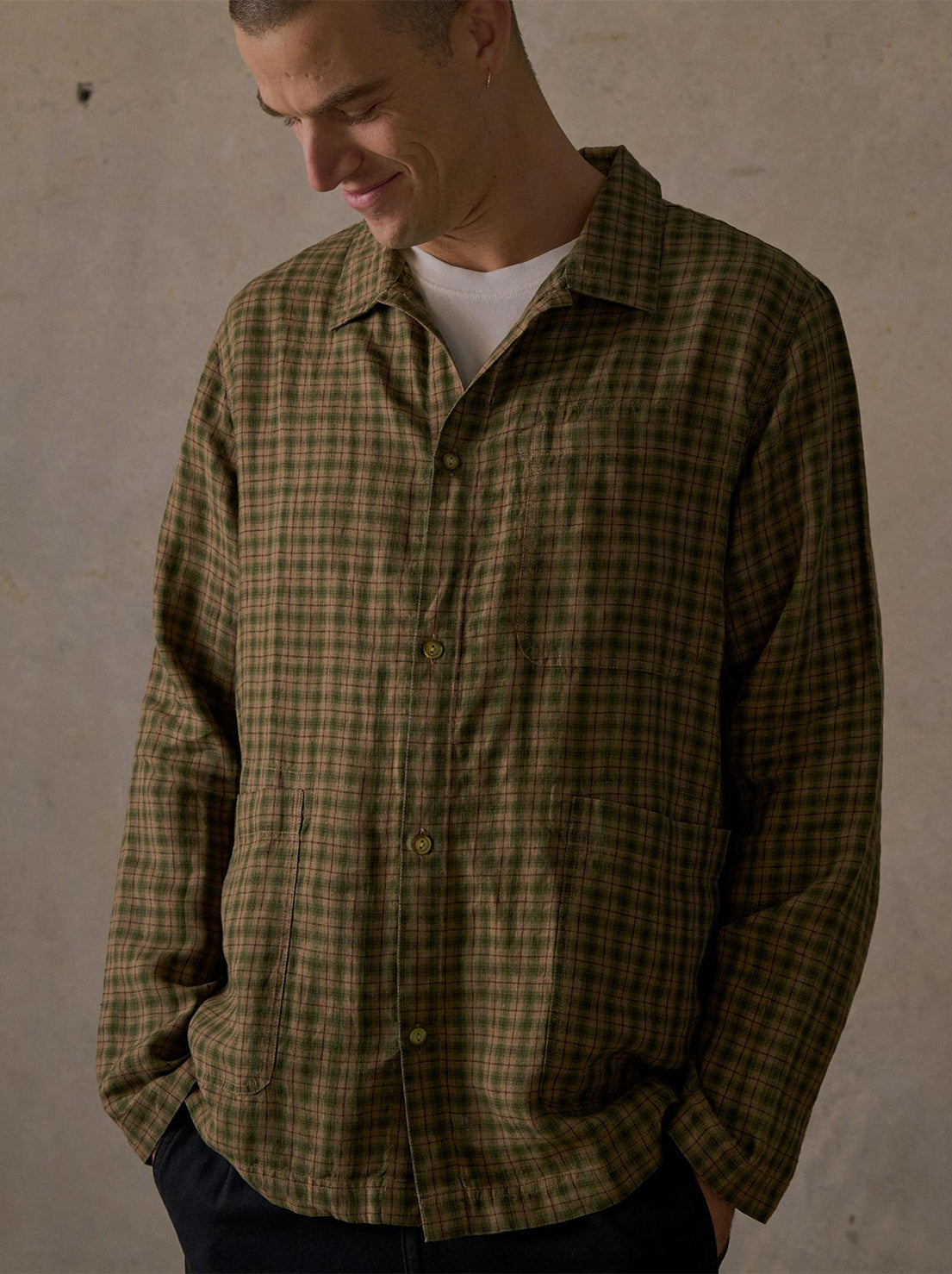 McTavish - Patio Check Overshirt - Brown Multi