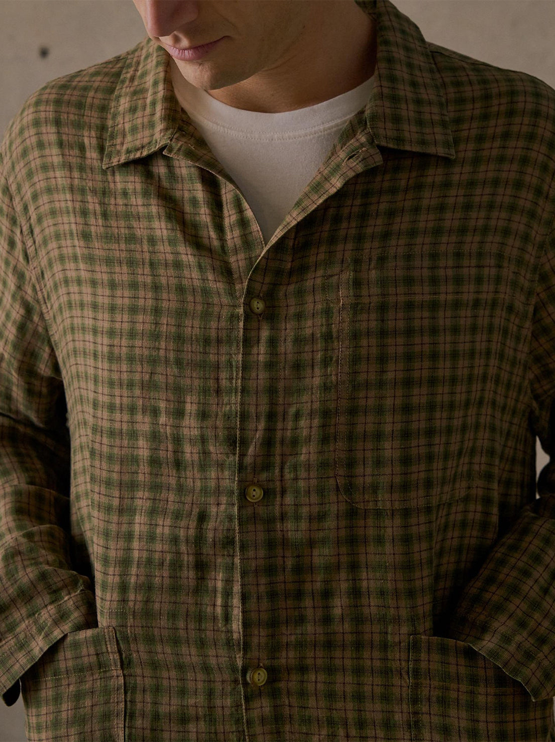 McTavish - Patio Check Overshirt - Brown Multi