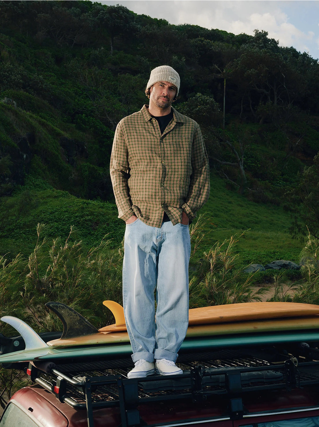 McTavish - Patio Check Overshirt - Brown Multi