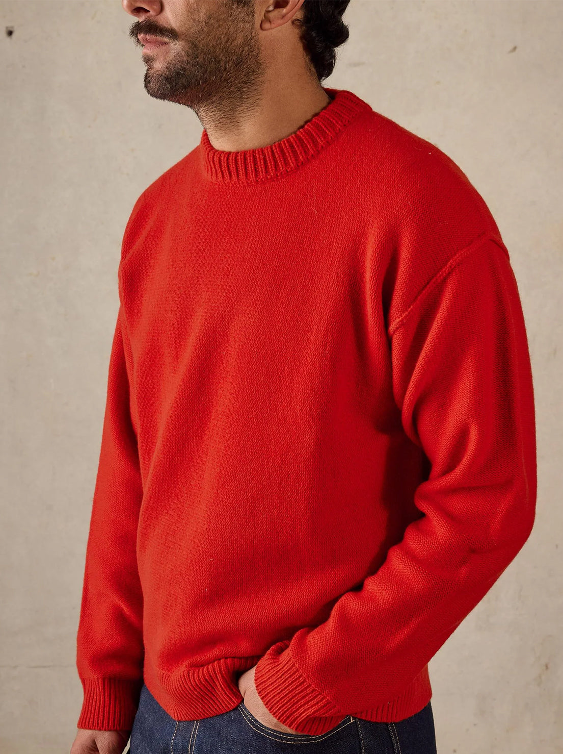 McTavish - Reverse Seam Knit Jumper - Red