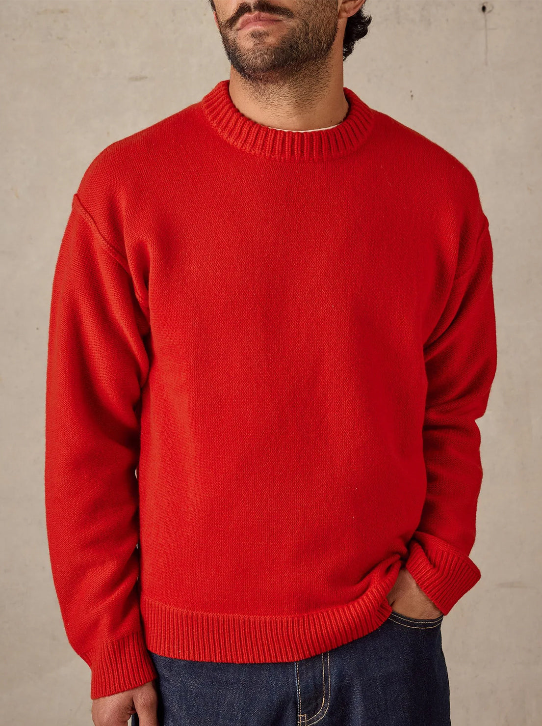 McTavish - Reverse Seam Knit Jumper - Red