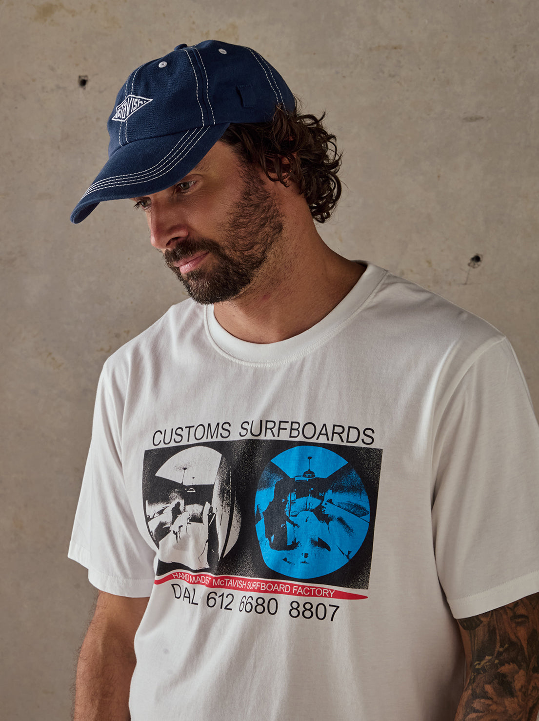 McTavish - Stitched Diamond Cap - Dark Blue