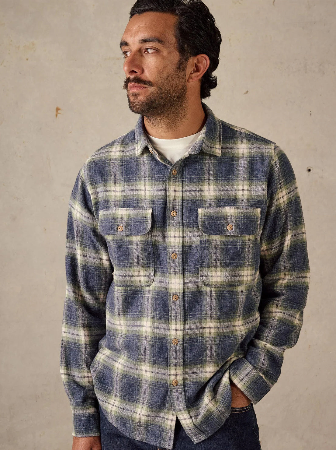 McTavish - Twin Pocket Flannel Shirt - Blue Multi